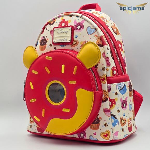 Loungefly Disney Winnie the Pooh Donuts All Over Print Mini Backpack Bag New - Picture 3 of 5